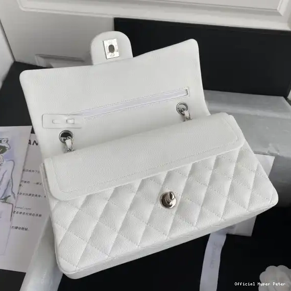 Hyper Peter A01112 White Bag Large Calfskin Flap 2.55 CHANEL Leather 0624